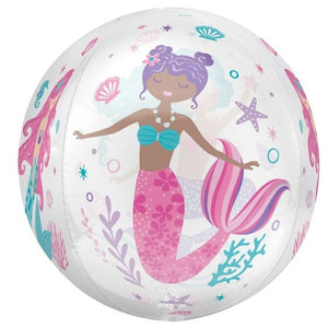 Balloon - Bubble, Orbz & Cubez Shimmering Mermaid Orbz Balloon 38cm x 40cm Each