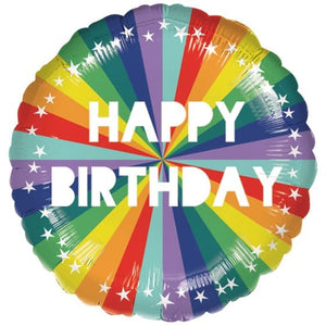 Balloon - Foil Happy Birthday Rainbow Foil Balloon FSC 45cm Each