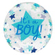 Balloon - Foil Printed Clearz It's a Boy Stars Stretchy Foil Balloon 45cm Each