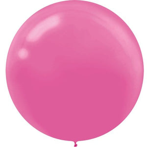 Balloon - Plain Latex Bright Pink Latex Balloons 60cm 4pk