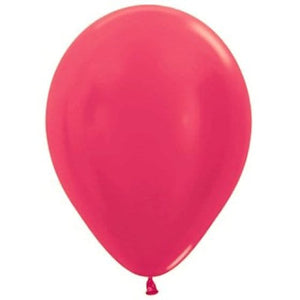 Balloon - Plain Latex Metallic Fuchsia Latex Balloons 30cm 50pk