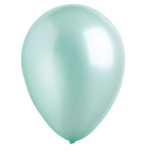 Balloon - Plain Latex Metallic Mint Green Latex Balloons 30cm 200pk