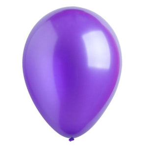 Balloon - Plain Latex Metallic Purple Latex Balloons 30cm 200pk