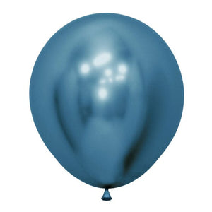 Balloon - Plain Latex Metallic Reflex Blue Latex Balloons 45cm 6pk