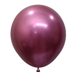 Balloon - Plain Latex Metallic Reflex Fuchsia Latex Balloons 45cm 6pk