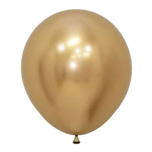 Balloon - Plain Latex Metallic Reflex Gold Latex Balloons 45cm 6pk