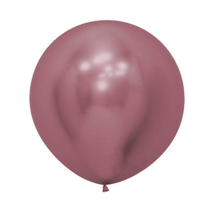 Balloon - Plain Latex Metallic Reflex Pink Latex Balloons 60cm 3pk