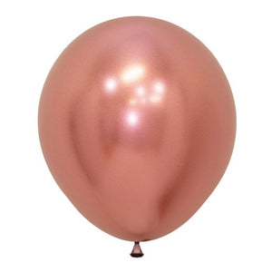 Balloon - Plain Latex Metallic Reflex Rose Gold Latex Balloons 45cm 6pk