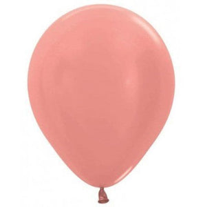 Balloon - Plain Latex Metallic Rose Gold Latex Balloons 30cm 50pk