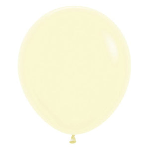 Balloon - Plain Latex Pastel Matte Yellow Latex Balloons 45cm 6pk