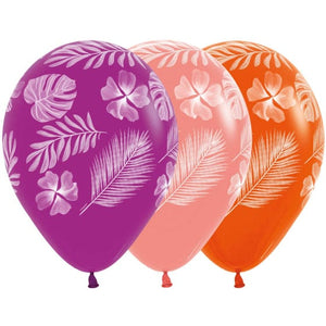 Balloon - Plain Latex Tropical Paradise Fashion Assorted Latex Balloons 30cm 25pk