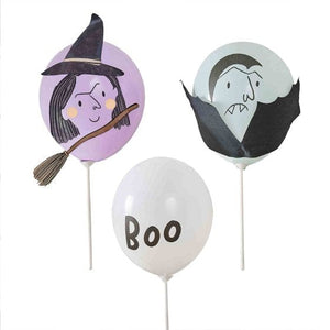 Balloon - Printed Latex Boo Crew Vampire & Witch Balloon Bundle 5pk