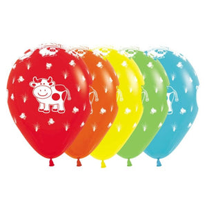 Balloon - Printed Latex Farm Animals Fashion Assorted Latex Balloons 30cm 25pk