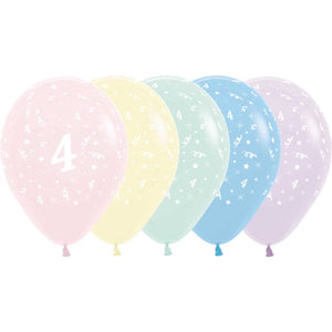 Balloon - Printed Latex Pastel Matte Age 4 Assorted Latex Balloons 30cm 25pk