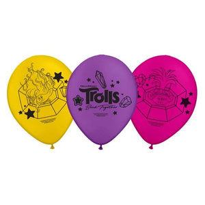 Balloon - Printed Latex Trolls 3 Band Together Latex Balloon 30cm 6pk