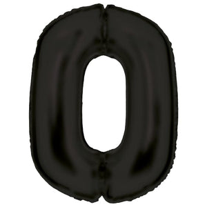 Balloon - Supershapes, Numbers & Letters Black / 0 Silk Lustre Large Number Foil Balloons Each