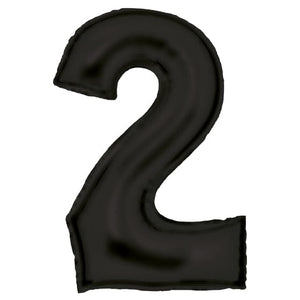 Balloon - Supershapes, Numbers & Letters Black / 2 Silk Lustre Number Foil Balloons Each