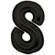 Balloon - Supershapes, Numbers & Letters Black / 8 Silk Lustre Large Number Foil Balloons Each