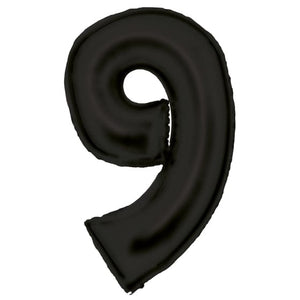 Balloon - Supershapes, Numbers & Letters Black / 9 Silk Lustre Large Number Foil Balloons Each