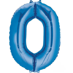 Balloon - Supershapes, Numbers & Letters Blue / 0 Numeral SuperShape Foil Balloon 86cm Each