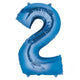 Balloon - Supershapes, Numbers & Letters Blue / 2 Numeral SuperShape Foil Balloon 86cm Each