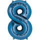 Balloon - Supershapes, Numbers & Letters Blue / 8 Numeral SuperShape Foil Balloon 86cm Each