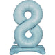 Balloon - Supershapes, Numbers & Letters Pastel Blue / 8 Large Number Air Filled Standing Foil Balloon 76cm Each