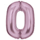 Balloon - Supershapes, Numbers & Letters Pastel Pink / 0 Silk Lustre Large Number Foil Balloons Each