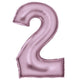 Balloon - Supershapes, Numbers & Letters Pastel Pink / 2 Silk Lustre Large Number Foil Balloons Each