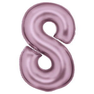 Balloon - Supershapes, Numbers & Letters Pastel Pink / 8 Silk Lustre Large Number Foil Balloons Each