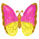 Balloon - Supershapes, Numbers & Letters Pink & Yellow Butterfly SuperShape Foil Balloon 63cm x 63cm Each