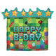 Balloon - Supershapes, Numbers & Letters TNT Pixel Party HAPPY B-DAY SuperShape Foil Balloon 63cm x 58cm Each