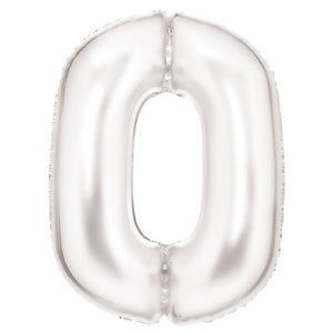 Balloon - Supershapes, Numbers & Letters White / 0 Large Number Foil Balloon Each