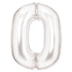 Balloon - Supershapes, Numbers & Letters White / 0 Silk Lustre Large Number Foil Balloons Each