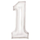 Balloon - Supershapes, Numbers & Letters White / 1 Silk Lustre Number Foil Balloons Each