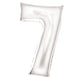 Balloon - Supershapes, Numbers & Letters White / 7 Silk Lustre Large Number Foil Balloons Each