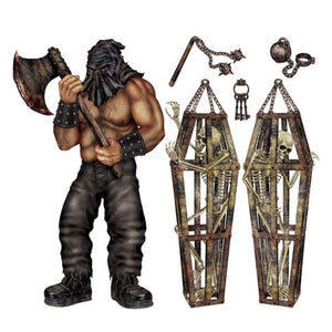 Decorations - Backdrop & Scene Setters Executioner & Skeleton Props 6pk