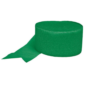 Decorations - Banners, Flags & Streamers Festive Green Crepe Streamer 24cm Each