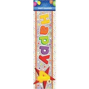 Decorations - Banners, Flags & Streamers Happy 4th Birthday Banner Each