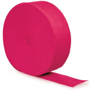 Decorations - Banners, Flags & Streamers Hot Magenta Crepe Streamer 24m Each