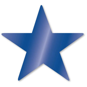 Decorations - Cutouts Bright Royal Blue Foil Star Cutouts 12cm 5pk