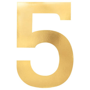 Decorations - Cutouts Number 5 Gold Small Foil Board Cutouts 23cm 6pk