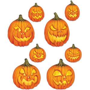 Decorations - Cutouts Scary Jack-O-Lantern Cutouts 36cm 4pk