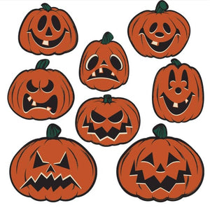 Decorations - Cutouts Vintage Halloween Pumpkin Cutouts 8pk