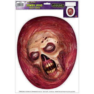 Decorations - Cutouts Zombie Head Toilet Topper Peel 'N Place Each