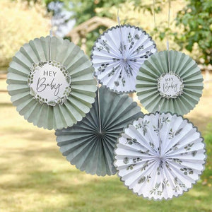 Decorations - Decorative Fans, Pom Poms & Lanterns Botanical Baby Fan Decorations 5pk