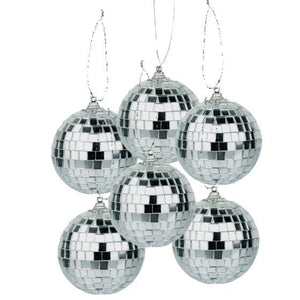 Decorations - Decorative Fans, Pom Poms & Lanterns Disco Ball 3D Hanging Decorations 6pk