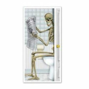 Decorations - Door Covers & Curtains Skeleton Restroom Toilet Door Cover 76cm x 152cm Each