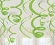 Decorations - Hanging Swirls Kiwi Plastic Swirl Decorations 56cm 12pk