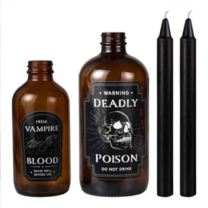 Decorations - Props Deadly Soiree Candle Holders with Black Dinner Candles 3pk